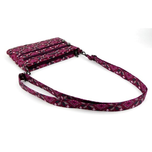 Lug PinkCrossbody Bag Multi-Zip Compartments Adjustable Strap - Picture 4 of 14